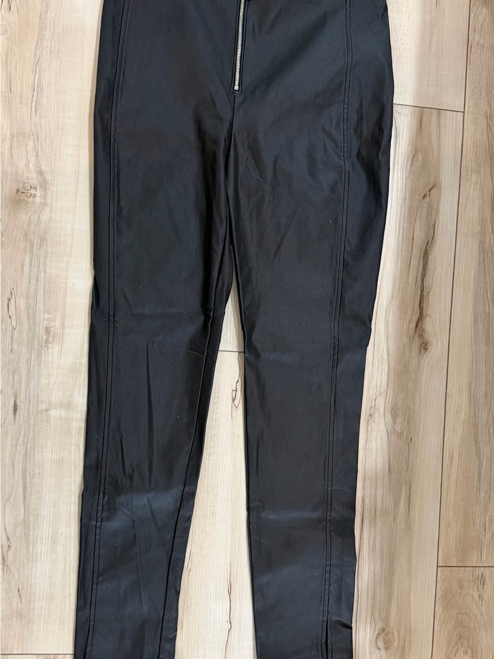 Have Black Straight-Leg Pants with Front Zip